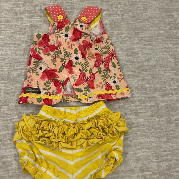 Matilda Jane Dress and Shorts Set - Red and Yellow EUC - Picture 2 of 5